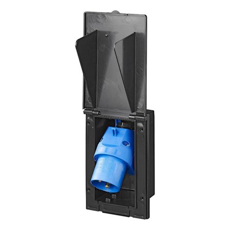 Inbyggd CEE-kontakt rektangulär svart