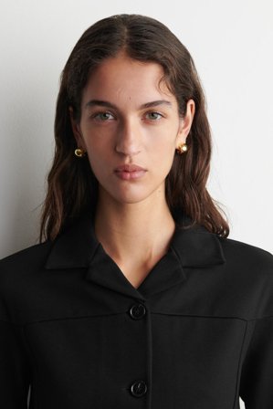 COS Women's Half Hoop Earrings in Gold