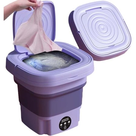 Portabel 8L Hopfällbar Mini Tvättmaskin, Mini Tvättmaskin och Centrifug D/NT/