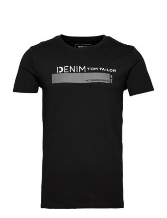 Printed T-Sh T-shirts Short-sleeved Svart Tom Tailor