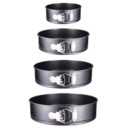4-pack Kakformar för Bakning, Avtagbar Botten, Icke-Klibbig Springform, Cheesecakeformar, Läckagesäkra, Runda