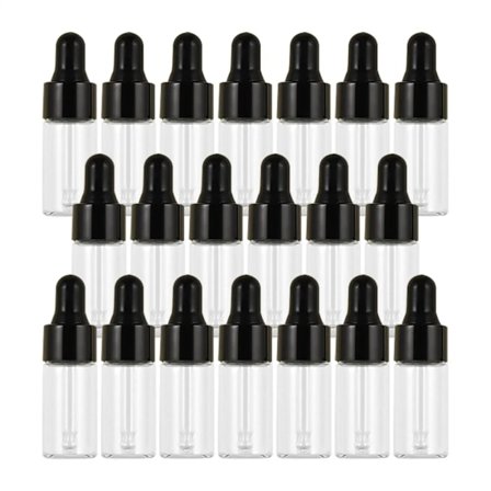 20 stk. tomme glasdråbeflasker, lækagesikre øjendråbedispensere, tinkturflasker til olie, flydende ekstrakt