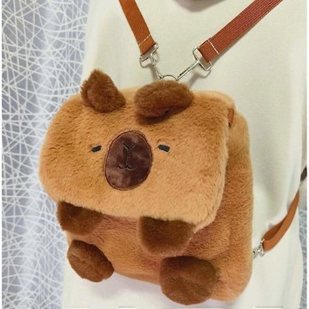 Capybara Plys Rygsæk Kawaii Mode Plushie Dukke Pels Taske Børnetaske Skuldertaske Mini Rygsæk