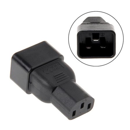 IEC 320 C20 3-pins hann til C13 3-pins hun plugg strømforsyningskonverteradapter