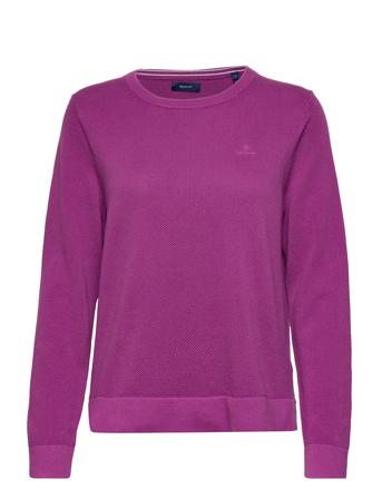 Cotton Pique C-Neck Purple GANT
