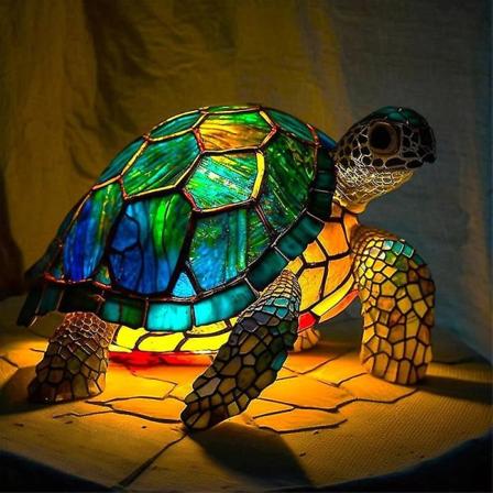 Elephant Animal -lamppu Värikäs hartsilamppu, joka on yhteensopiva Tiffany-lampun pöytävalaisimen kanssa -ES Sea turtles