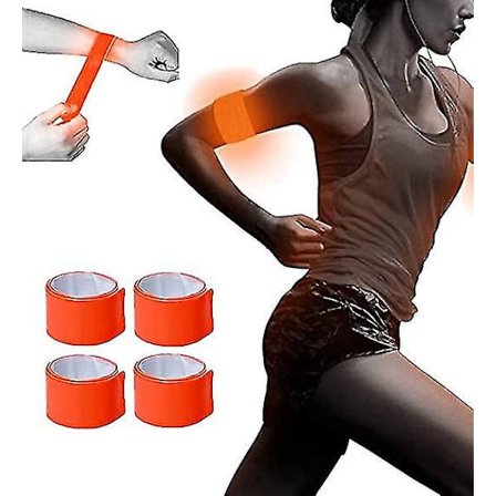 Ranne- ja jalkarefleksi, 30 cm, heijastava teippi, erittäin näkyvä juoksuväline, 4 kpl, oranssi