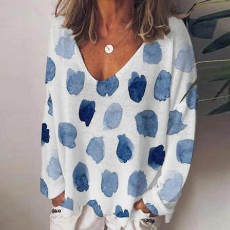 Damer Djurtryck Print Långärmad Tunika Blus