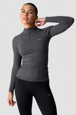 ICANIWILL - Everyday Seamless 1/4 Zip Wmn Graphite - Langærmet - Damer - Træningstøj fra ICIW