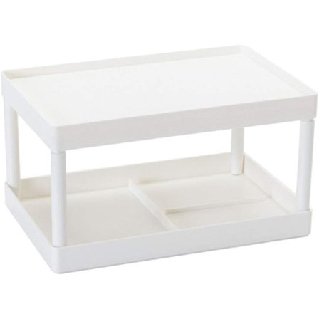 Skrivebordsopbevaringsstativ, dobbeltlags kosmetisk brevpapirholder, borddiversehylde til køkken, badeværelse, kontoropbevaringsstativ