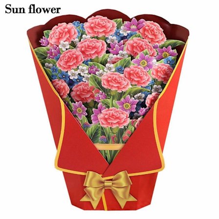 3D Pop-up bukett Papper Blommor SOL BLOMMA - spot sales