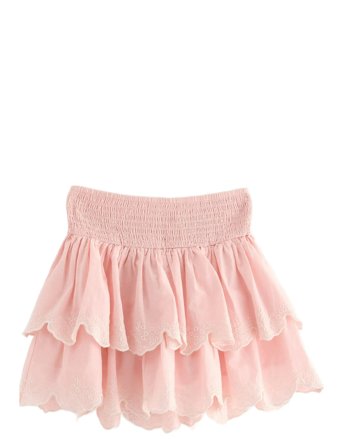Skirt Flounces And Smock Embr Pink Lindex