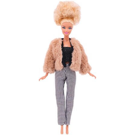 /#/Dukkeklær tilbehør plysj vest frakk+skjørt sett L363/#/