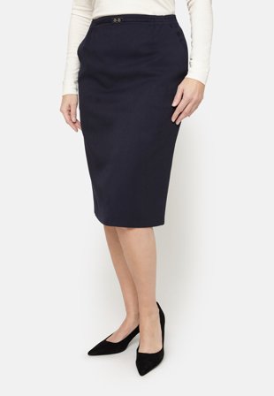 BRANDTEX - Nederdel - Navy - Lommer / Spænde / Elastik i Taljen