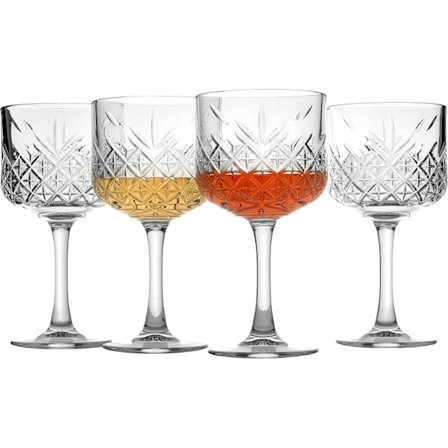 4 stk. Tyrkiske Pasha retro udskårne cocktailglas i ins-stil isdessertglas martini glas