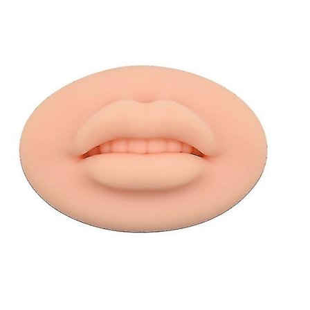 Öppen Mun 3D Läpp Bästa Praxis Silikonhud Med Tänder Smink Läpp Mannekäng