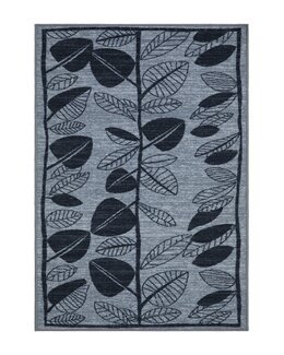 Matta med tryckt motiv Löv Blå - 160x230 cm - KM Carpets