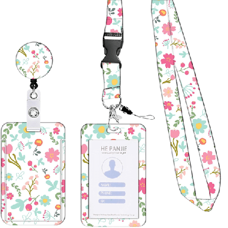 Dww-Navneskilt Lanyard med KortholderPink, Lanyard Rem Strop Hals med Drejelig Hummerlås - til ID-Navneskilte,Cls,Camra,Tl