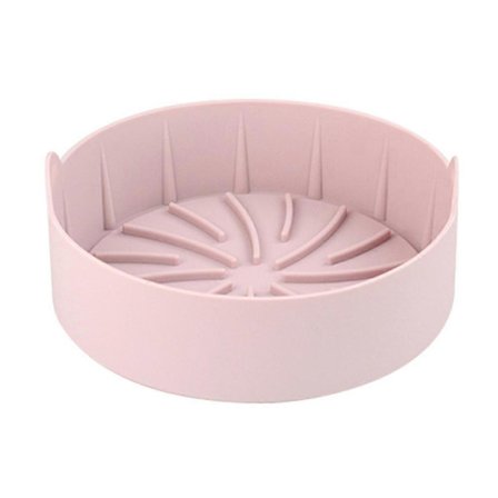 Silikonegryde Fødevaregodkendt Silikonemateriale Airfryer Tilbehør Kaffe/Grå/Pink Rund Airfryer Erstatningskurv Pink