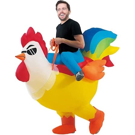 Oppustelig hane kostume til voksne - Oppustelig kylling kostume til Halloween, påskegave