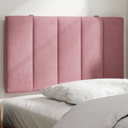 Headboard Cushion "Hanko" Pink 90 cm Velvet