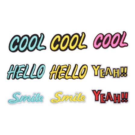 Mordely 18PCS Engelska bokstaven Iron On Patch Broderad Patch Funny