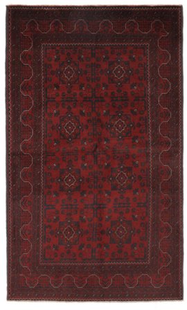 122X206 Tapete Oriental Afegão Khal Mohammadi Preto/Vermelho Escuro (Lã, Afeganistão)