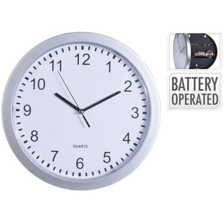 Väggklocka 25cm Med Gömställe För Värdeföremål Tex. Silver