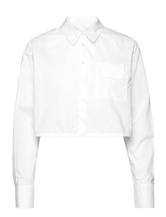 Cotton Poplin Cropped Shirt Pitkähihainen Paita Valkoinen REMAIN Birger Christensen
