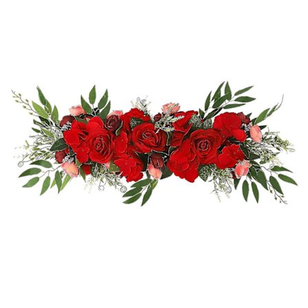 Bröllopsbågeblommor 2023, 65 cm Rustik Konstgjord Blomsterkrans.