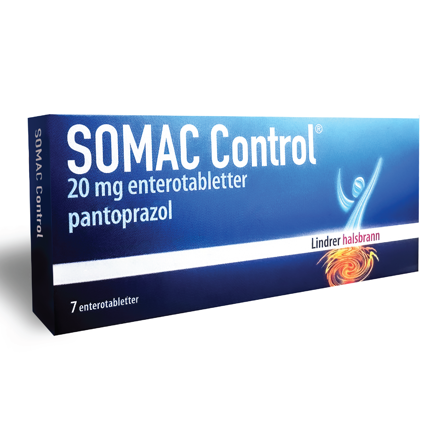 Somac Control 20 mg enterotabletter, 7 stk.