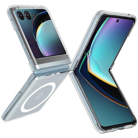 Magnetisk skal til Motorola Razr 40 Ultra 5G, MagSafe-kompatibelt, transparent akrylskal