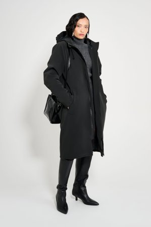 Stockholm Long Matte Winter Coat Black
