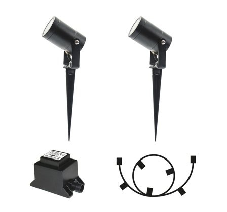 LightsOn 5082 Jordspotlight med tilbehør, 2-pakk, Belysning