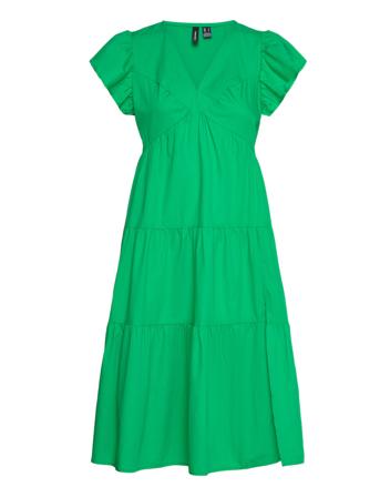Vmjarlotte Ss V- Nec Calf Slit Dres Wvn Dresses Summer Dresses Grønn Vero Moda*Betinget Tilbud