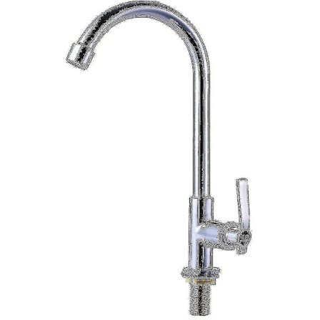 Kallvatten Bänksänka Kran Enhandtag Ett Hål Hög Båge Däckmonterad Rostfritt Stål Bar Kran