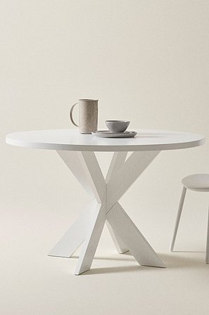 Jotex - Spisebord - Ø 120 Cm Mat hvid - LUGNVIK - Køb Spisebord hos Jotex