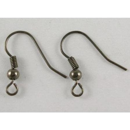50 par (100 stk.) Nikkelfrie ørekroker 18 mm. lang (4 fargevalg) 2 pistolmetall 2 gunmetal