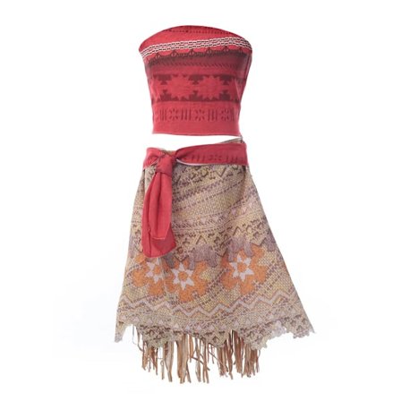 Moana Kjoler Jenter Barneklær Cosplay Vaiana Prinsessekjole Halskjede Parykk Barn Karneval Fest Sommer Disney Kostyme Sett Moana