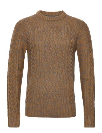 Pullover Strikkegenser M. Rund Krage Brun Blend