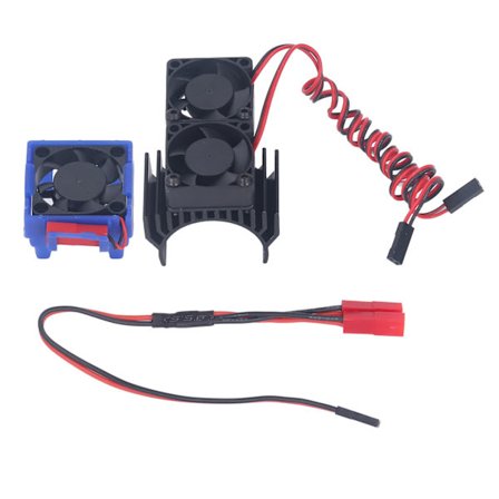 DC 5V Høyhastighets RC Kjøleribbevifte Motor Radiator Sett for Traxxas Slash 4x4 VXL 1/10 RC Bil Svart