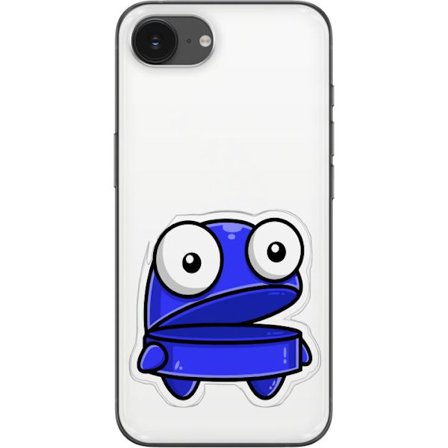Kompatibel Mobilcover til Apple Apple iPhone 16e Blå tegneseriefigur med åbent udtryk og store øjne i sjov illustration