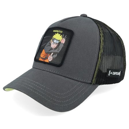 Capslab - Grå trucker Caps - Naruto Black/Grey A-Frame Trucker @ Hatstore