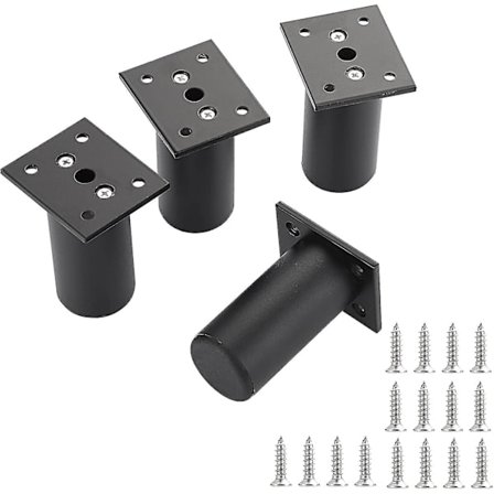 4 stk. Justerbare Møbelben Sengeben Hæv Møbler Aluminiumlegering Ben Til Sengebund, Skabe, Bord (sort, Højde 80mm)