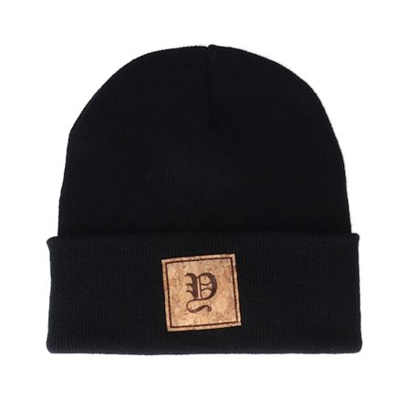 Iconic - Black cuff Beanie - Y Letter Patch Black Cuff @ Hatstore