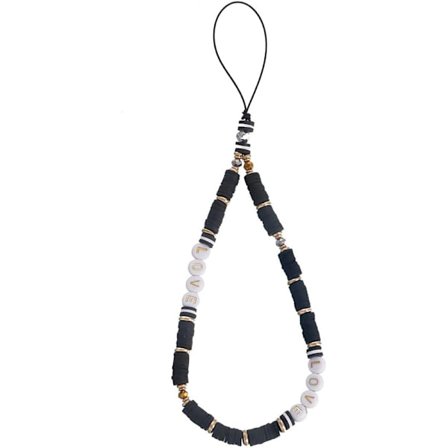 Mobiltelefonsnor, telefonkjede, fargerik perlekjede med anheng, sklisikker håndleddsrem, akrylberlokk snor håndleddsrem snor rem kvinner jenter