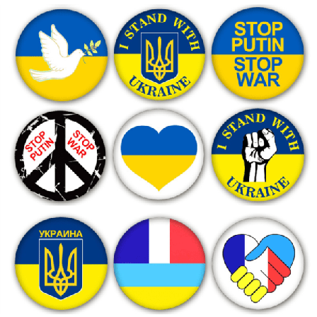 10 st Ukrainska flaggans knappnålar för kläder