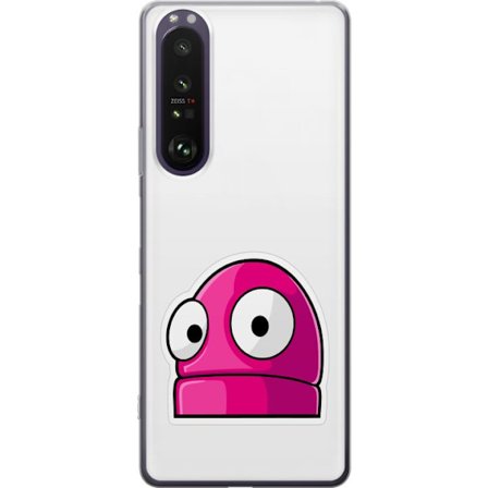 Yhteensopiva Puhelinkuori Sony Sony Xperia 1 III Pinkki sarjakuvahahmo suurilla silmillä leikkisässä ja humoristisessa tyylissä