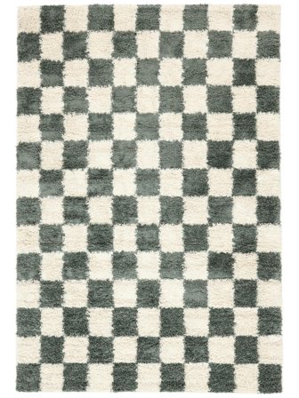 Chessie 200X300 Green/Off White Checkered Rug