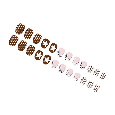 24 st Trendiga Prickiga Leopard Falska Press-on Naglar För Kvinnor Enkel Applicering